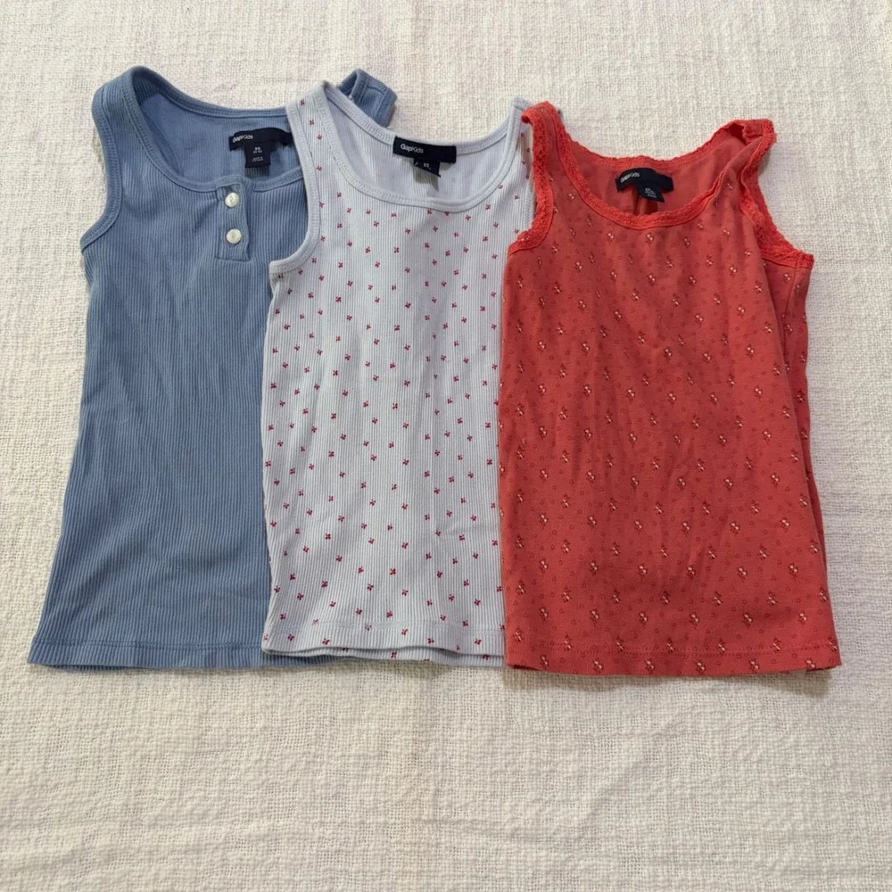 Gap Kids Girls Lot 6pc XS 4-5 Little Miss Sunshine Tee Tanks Cardigan Shorts